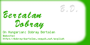 bertalan dobray business card